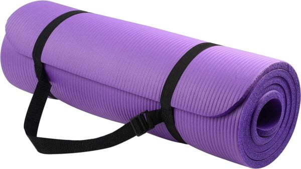 Signature Fitness All Purpose 1/2-Inch Extra Thick High Density Anti-Tear Exercise Yoga Mat with Carrying Strap with Optional Yoga Blocks, Multiple Colors